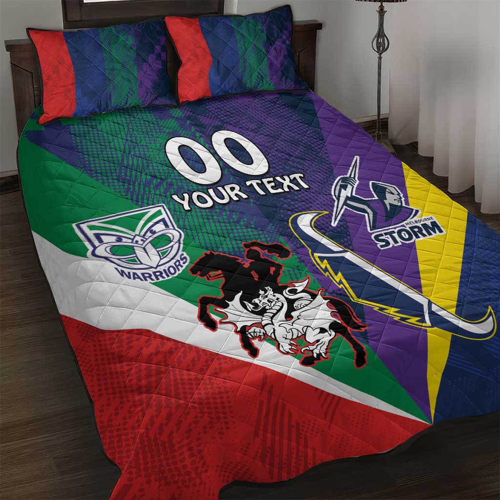 Custom Dragons-Cowboys Combine Storm-Warriors Quilt Bed Set Sport Style Version 02