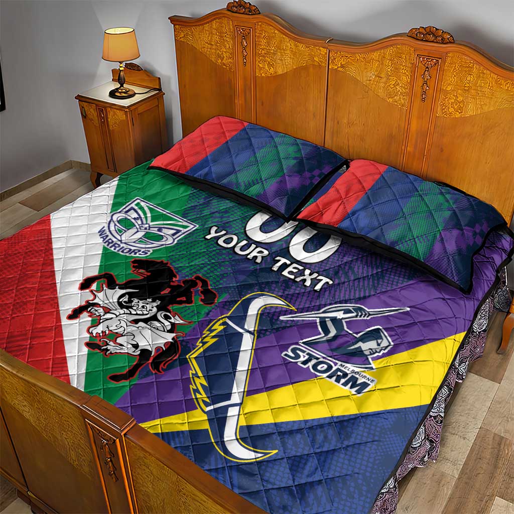 Custom Dragons-Cowboys Combine Storm-Warriors Quilt Bed Set Sport Style Version 02