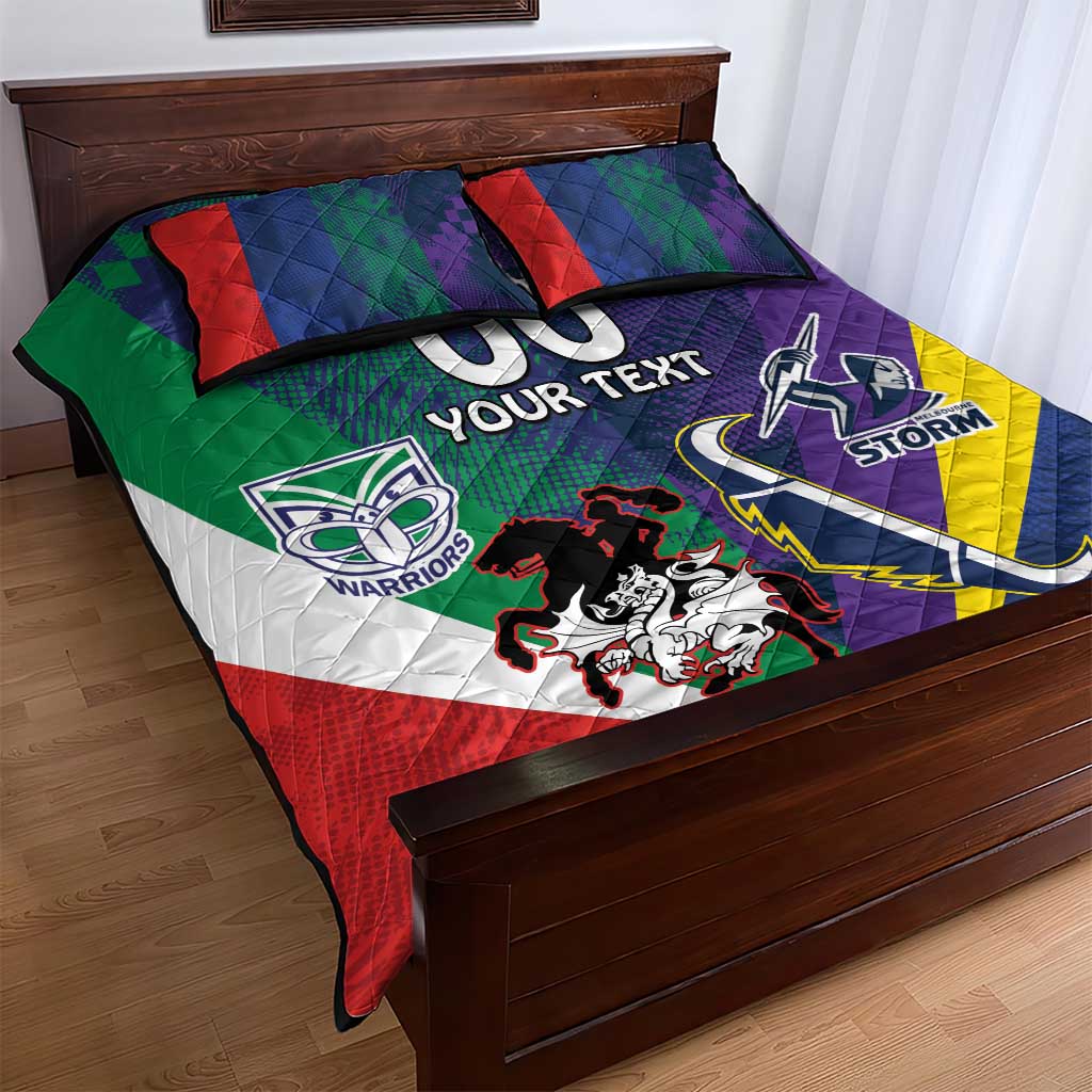 Custom Dragons-Cowboys Combine Storm-Warriors Quilt Bed Set Sport Style Version 02