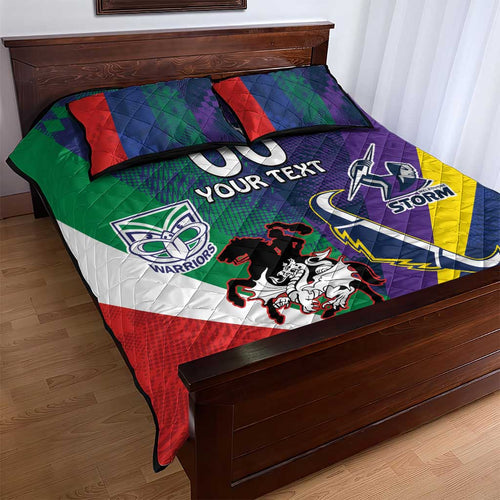 Custom Dragons-Cowboys Combine Storm-Warriors Quilt Bed Set Sport Style Version 02