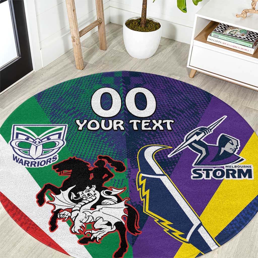 Custom Dragons-Cowboys Combine Storm-Warriors Round Carpet Sport Style Version 02