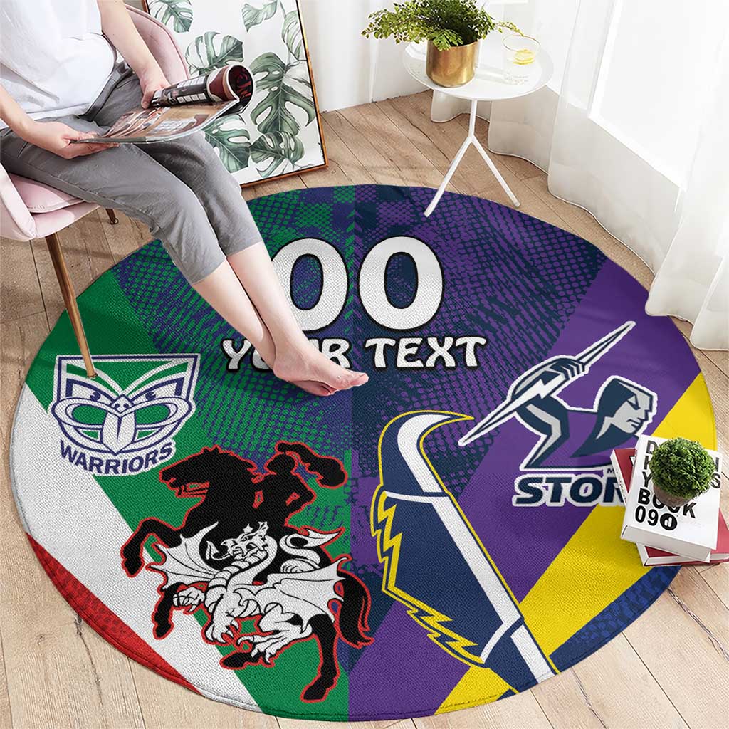 Custom Dragons-Cowboys Combine Storm-Warriors Round Carpet Sport Style Version 02