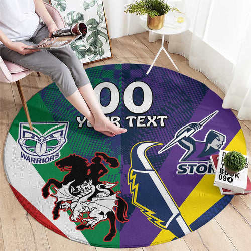 Custom Dragons-Cowboys Combine Storm-Warriors Round Carpet Sport Style Version 02