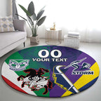 Custom Dragons-Cowboys Combine Storm-Warriors Round Carpet Sport Style Version 02