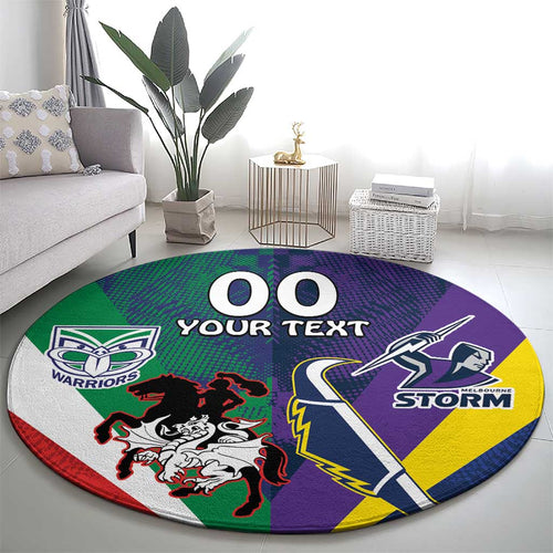 Custom Dragons-Cowboys Combine Storm-Warriors Round Carpet Sport Style Version 02