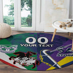 Custom Dragons-Cowboys Combine Storm-Warriors Round Carpet Sport Style Version 02