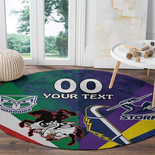 Custom Dragons-Cowboys Combine Storm-Warriors Round Carpet Sport Style Version 02