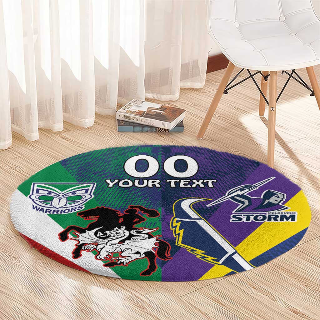 Custom Dragons-Cowboys Combine Storm-Warriors Round Carpet Sport Style Version 02