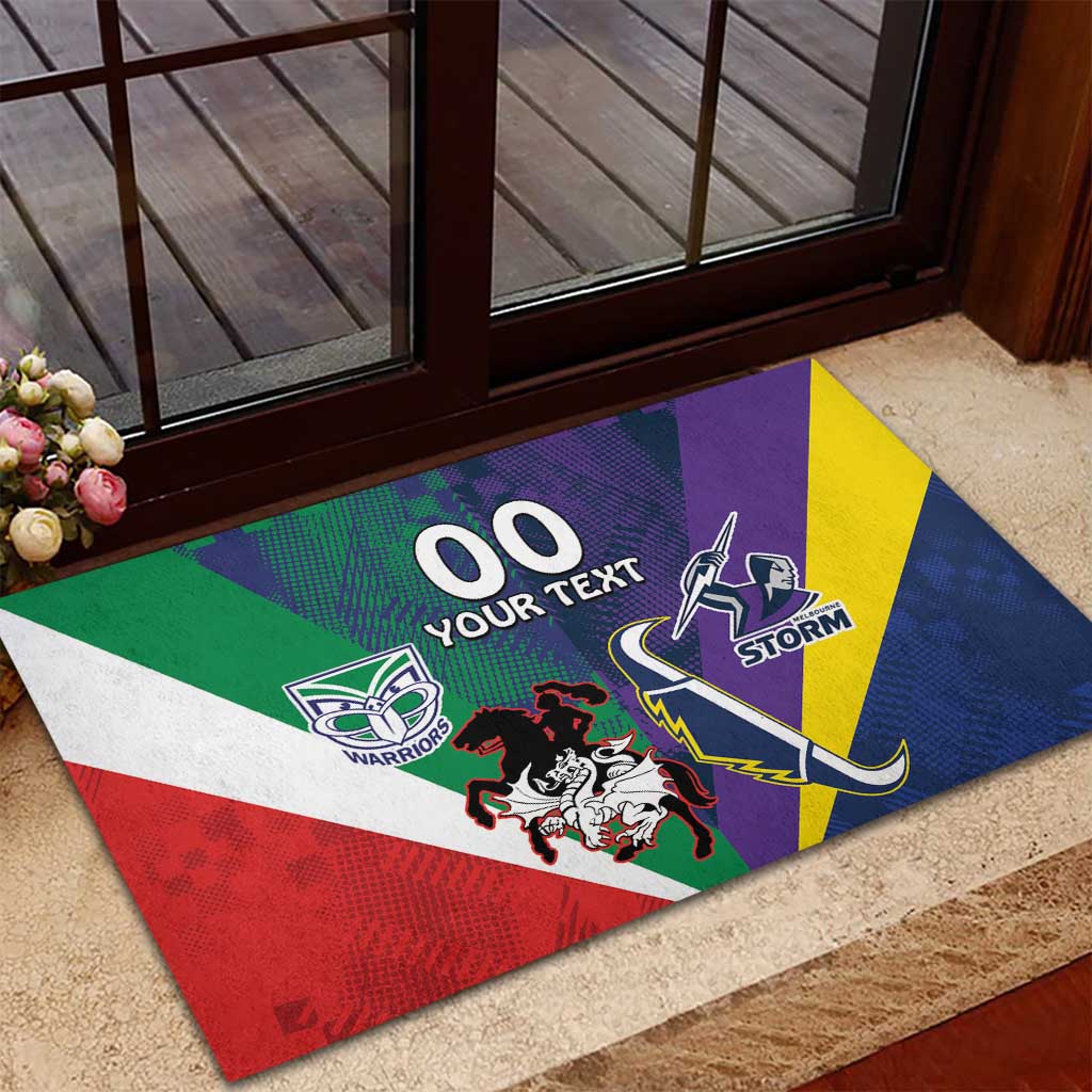 Custom Dragons-Cowboys Combine Storm-Warriors Rubber Doormat Sport Style Version 02