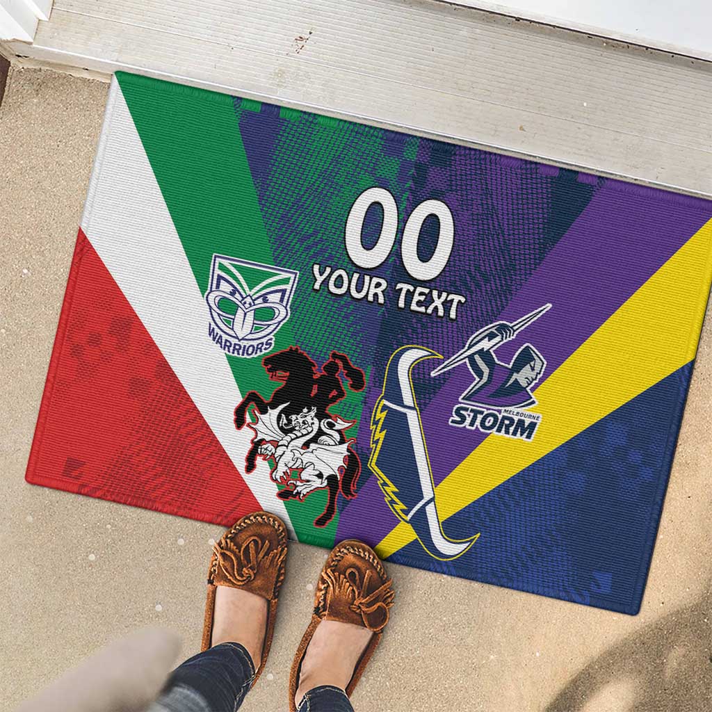 Custom Dragons-Cowboys Combine Storm-Warriors Rubber Doormat Sport Style Version 02