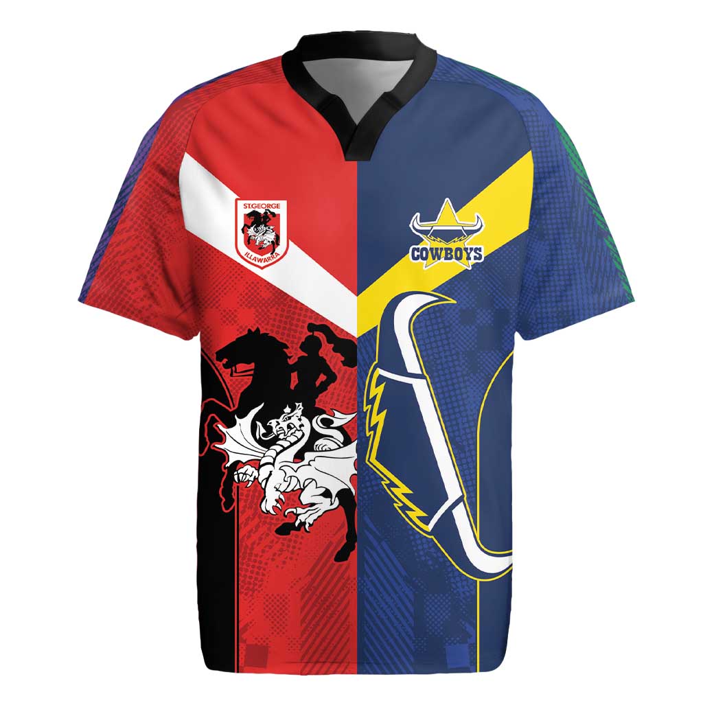 Custom Dragons-Cowboys Combine Storm-Warriors Rugby Jersey Sport Style Version 02