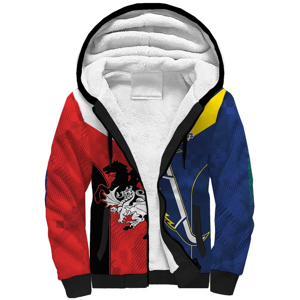 Custom Dragons-Cowboys Combine Storm-Warriors Sherpa Hoodie Sport Style Version 02
