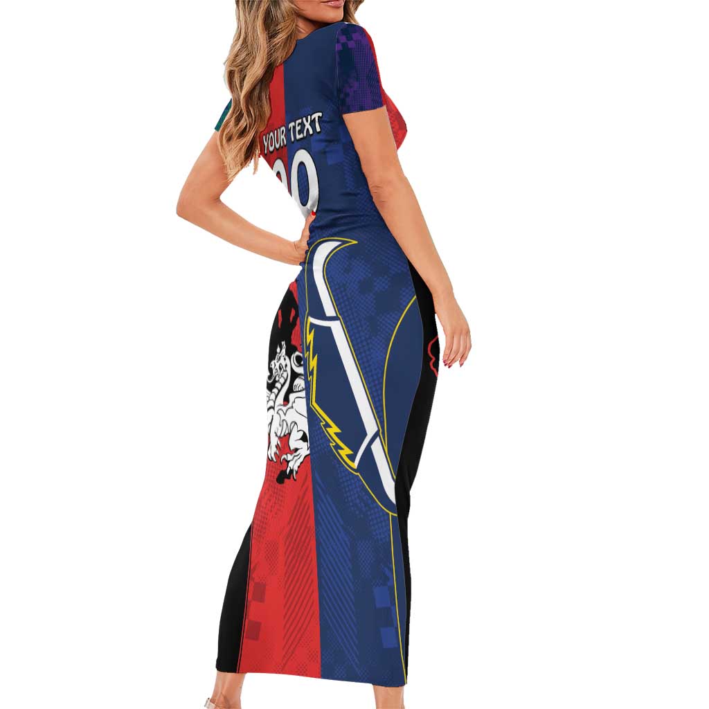 Custom Dragons-Cowboys Combine Storm-Warriors Short Sleeve Bodycon Dress Sport Style Version 02