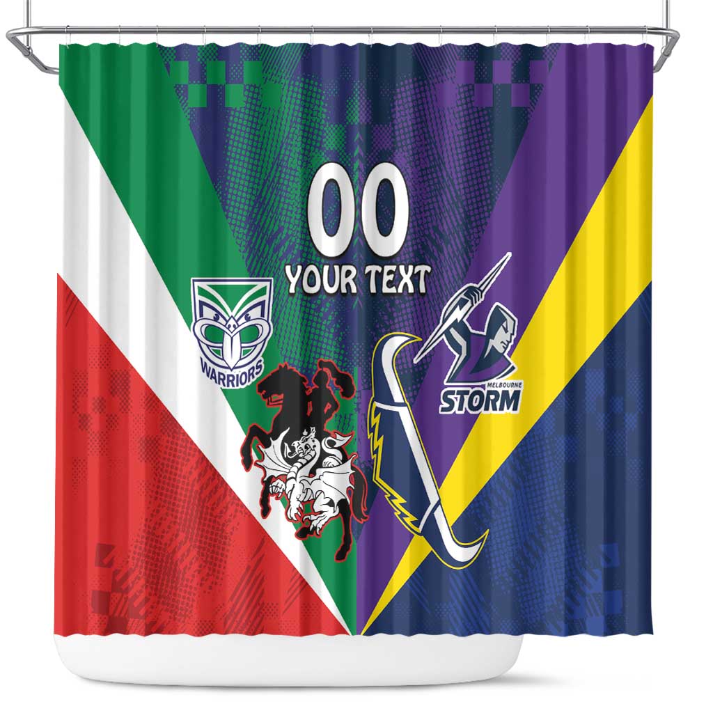 Custom Dragons-Cowboys Combine Storm-Warriors Shower Curtain Sport Style Version 02