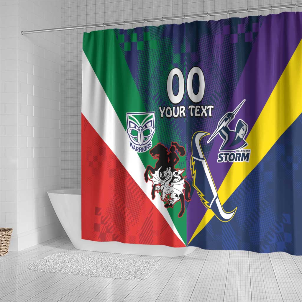 Custom Dragons-Cowboys Combine Storm-Warriors Shower Curtain Sport Style Version 02