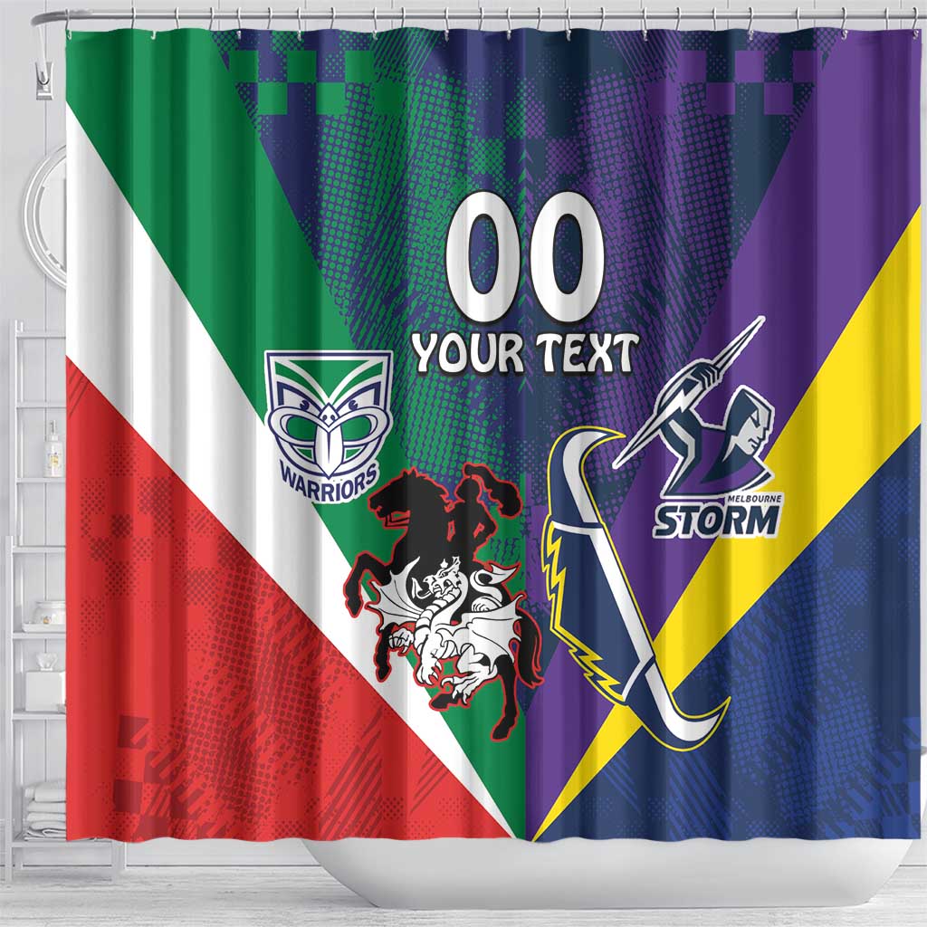 Custom Dragons-Cowboys Combine Storm-Warriors Shower Curtain Sport Style Version 02