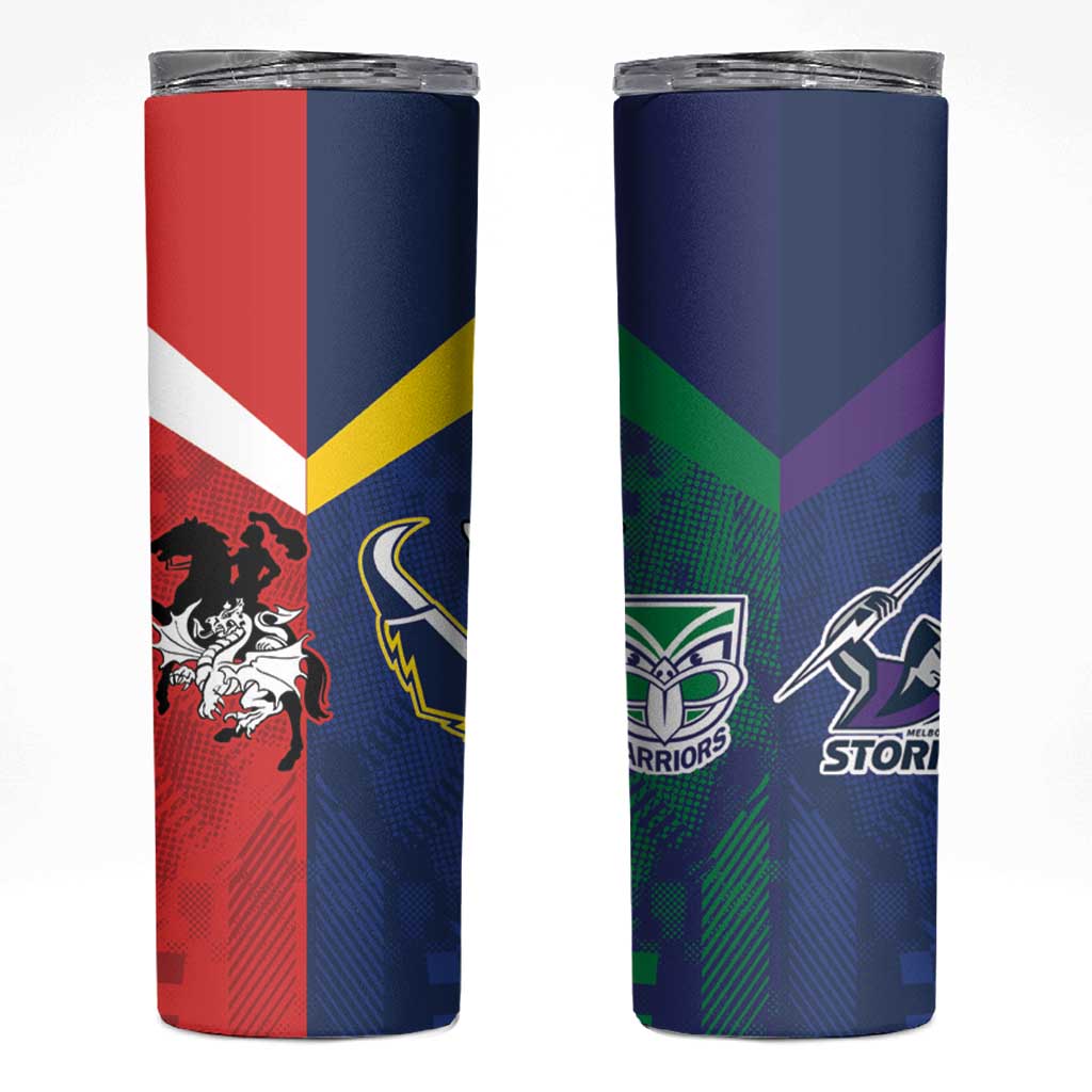 Custom Dragons-Cowboys Combine Storm-Warriors Skinny Tumbler Sport Style Version 02