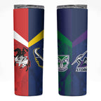 Custom Dragons-Cowboys Combine Storm-Warriors Skinny Tumbler Sport Style Version 02