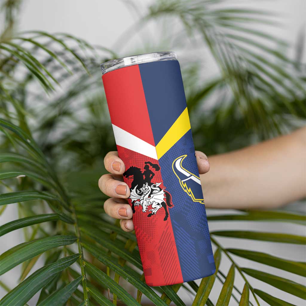 Custom Dragons-Cowboys Combine Storm-Warriors Skinny Tumbler Sport Style Version 02