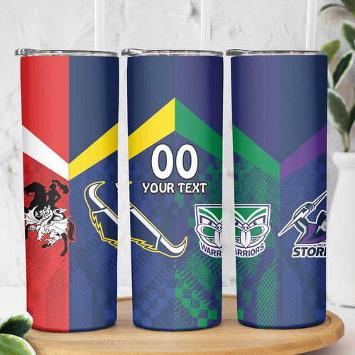 Custom Dragons-Cowboys Combine Storm-Warriors Skinny Tumbler Sport Style Version 02