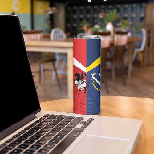 Custom Dragons-Cowboys Combine Storm-Warriors Skinny Tumbler Sport Style Version 02
