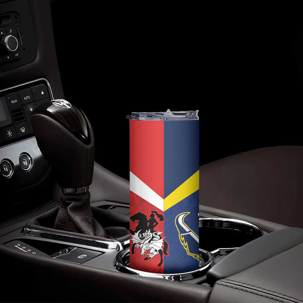 Custom Dragons-Cowboys Combine Storm-Warriors Skinny Tumbler Sport Style Version 02