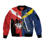 Custom Dragons-Cowboys Combine Storm-Warriors Sleeve Zip Bomber Jacket Sport Style Version 02