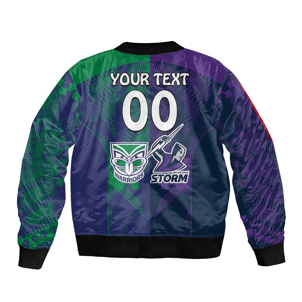 Custom Dragons-Cowboys Combine Storm-Warriors Sleeve Zip Bomber Jacket Sport Style Version 02