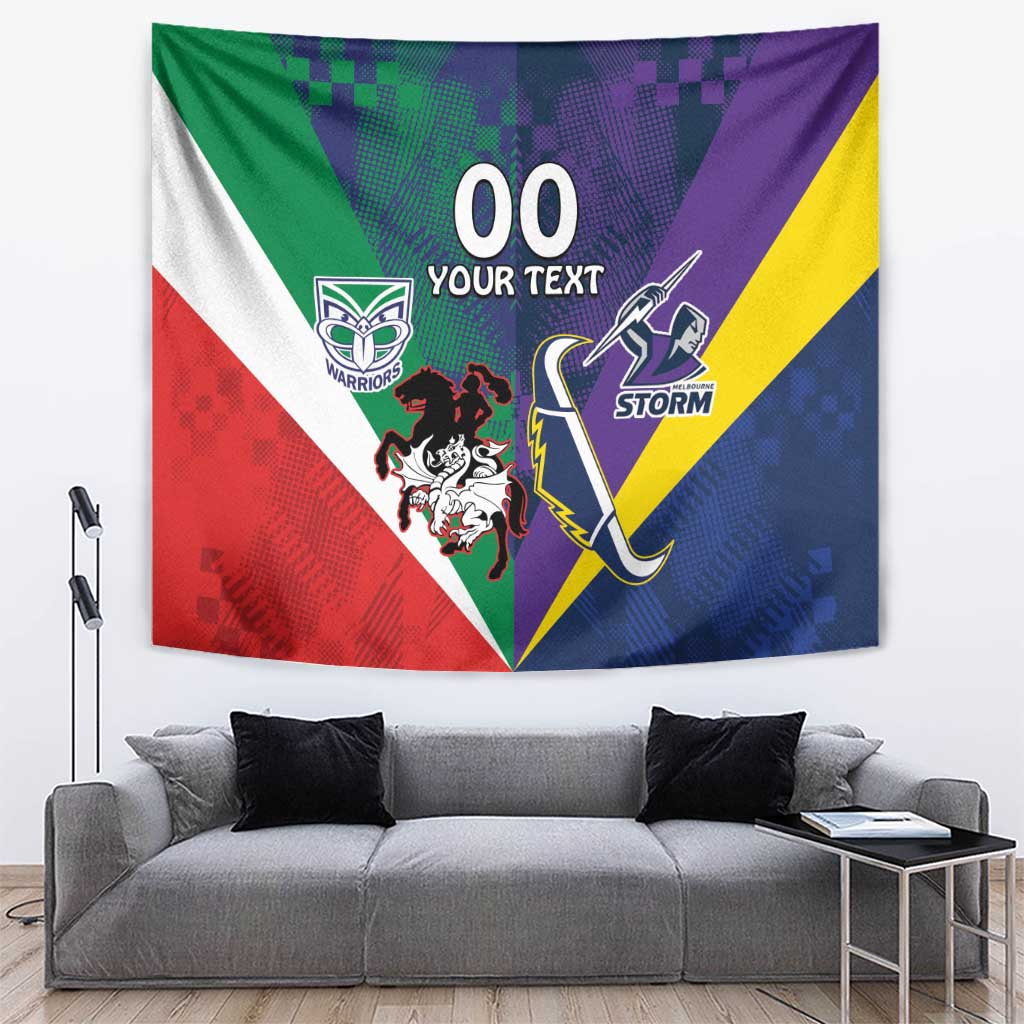 Custom Dragons-Cowboys Combine Storm-Warriors Tapestry Sport Style Version 02