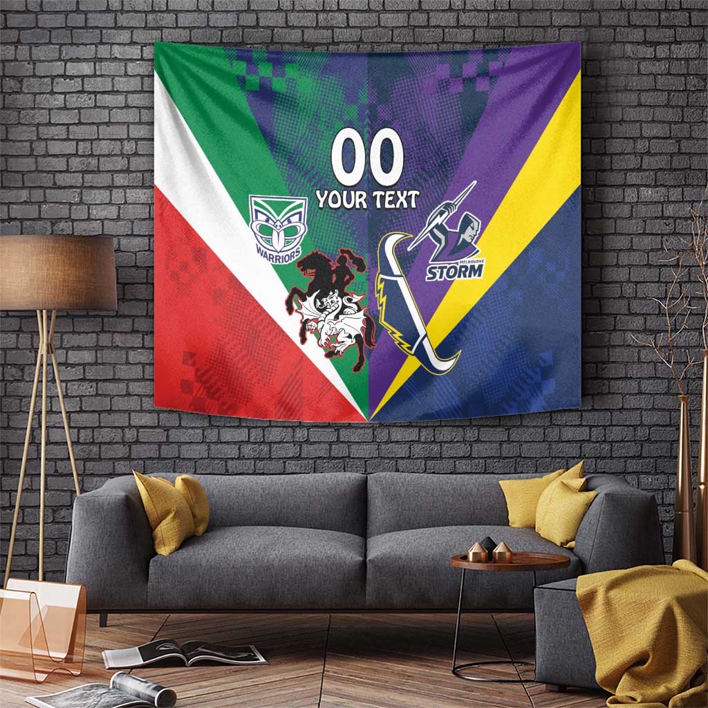 Custom Dragons-Cowboys Combine Storm-Warriors Tapestry Sport Style Version 02