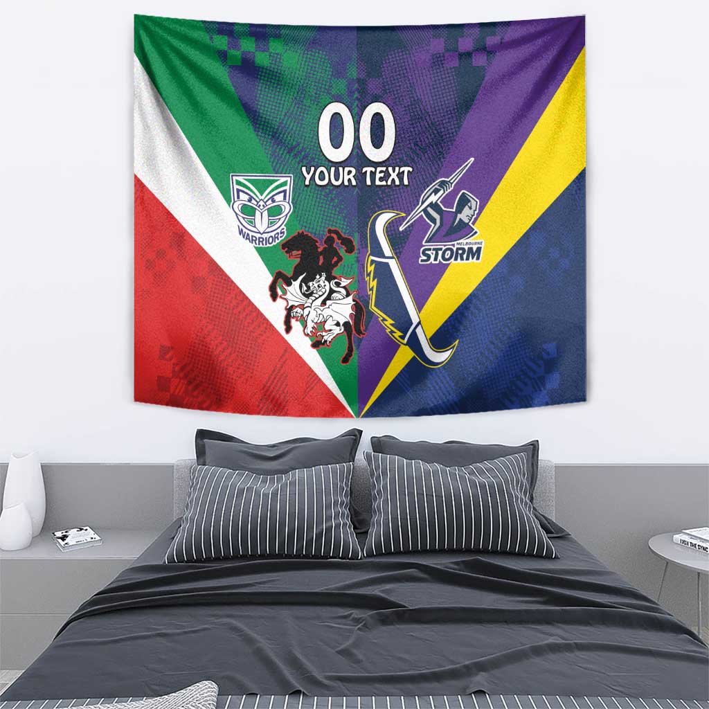 Custom Dragons-Cowboys Combine Storm-Warriors Tapestry Sport Style Version 02