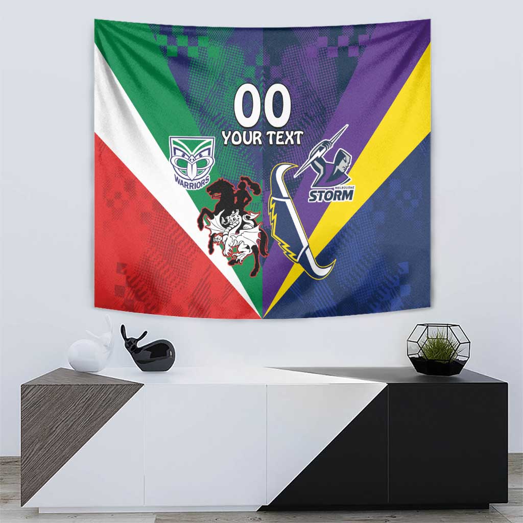 Custom Dragons-Cowboys Combine Storm-Warriors Tapestry Sport Style Version 02