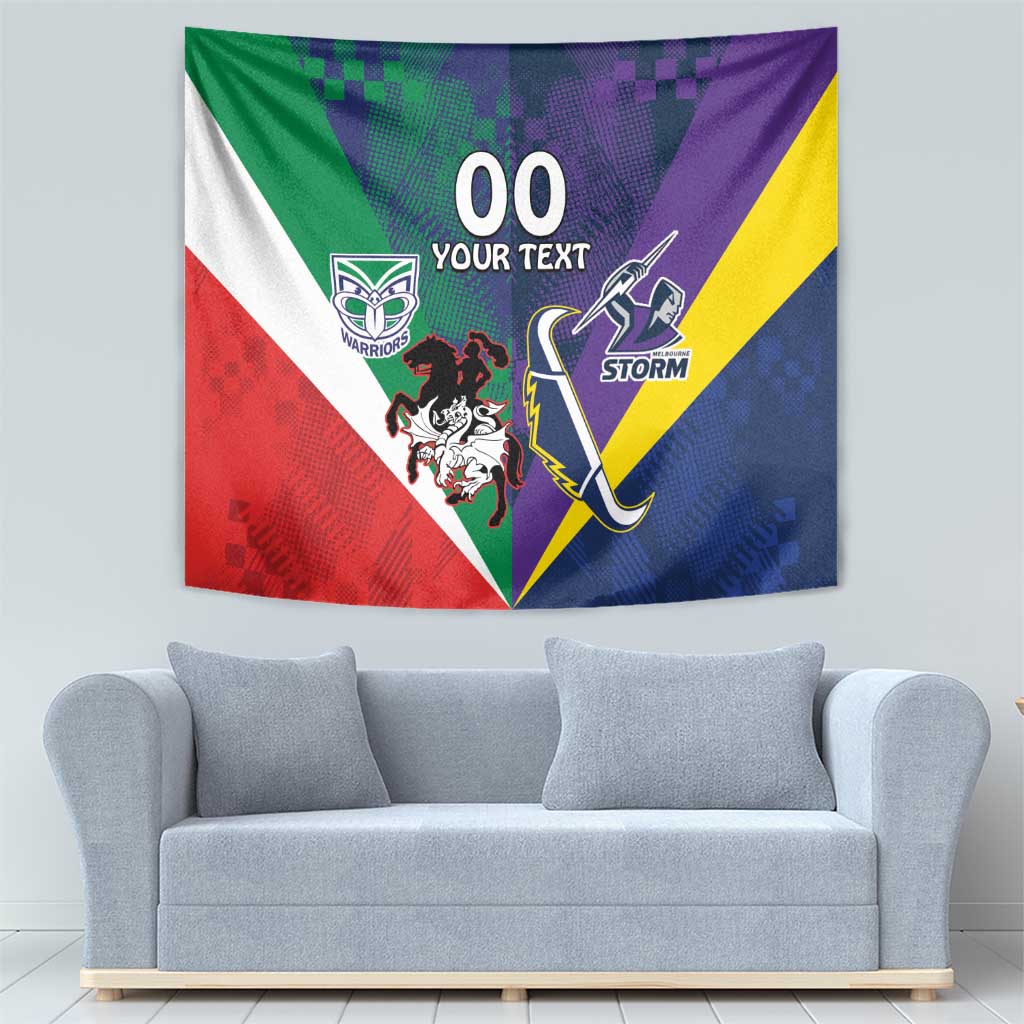 Custom Dragons-Cowboys Combine Storm-Warriors Tapestry Sport Style Version 02
