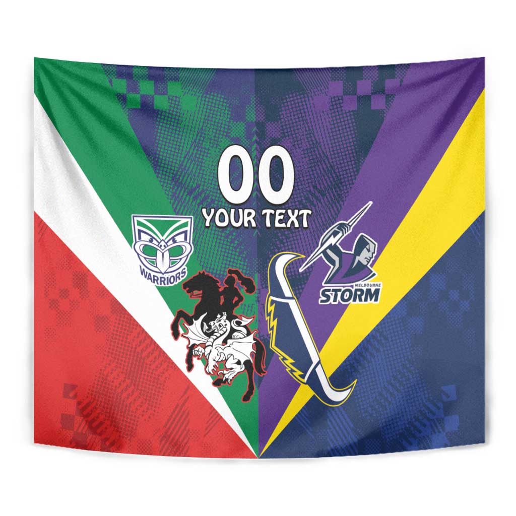 Custom Dragons-Cowboys Combine Storm-Warriors Tapestry Sport Style Version 02