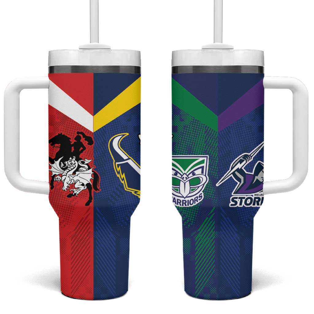 Custom Dragons-Cowboys Combine Storm-Warriors Tumbler With Handle Sport Style Version 02