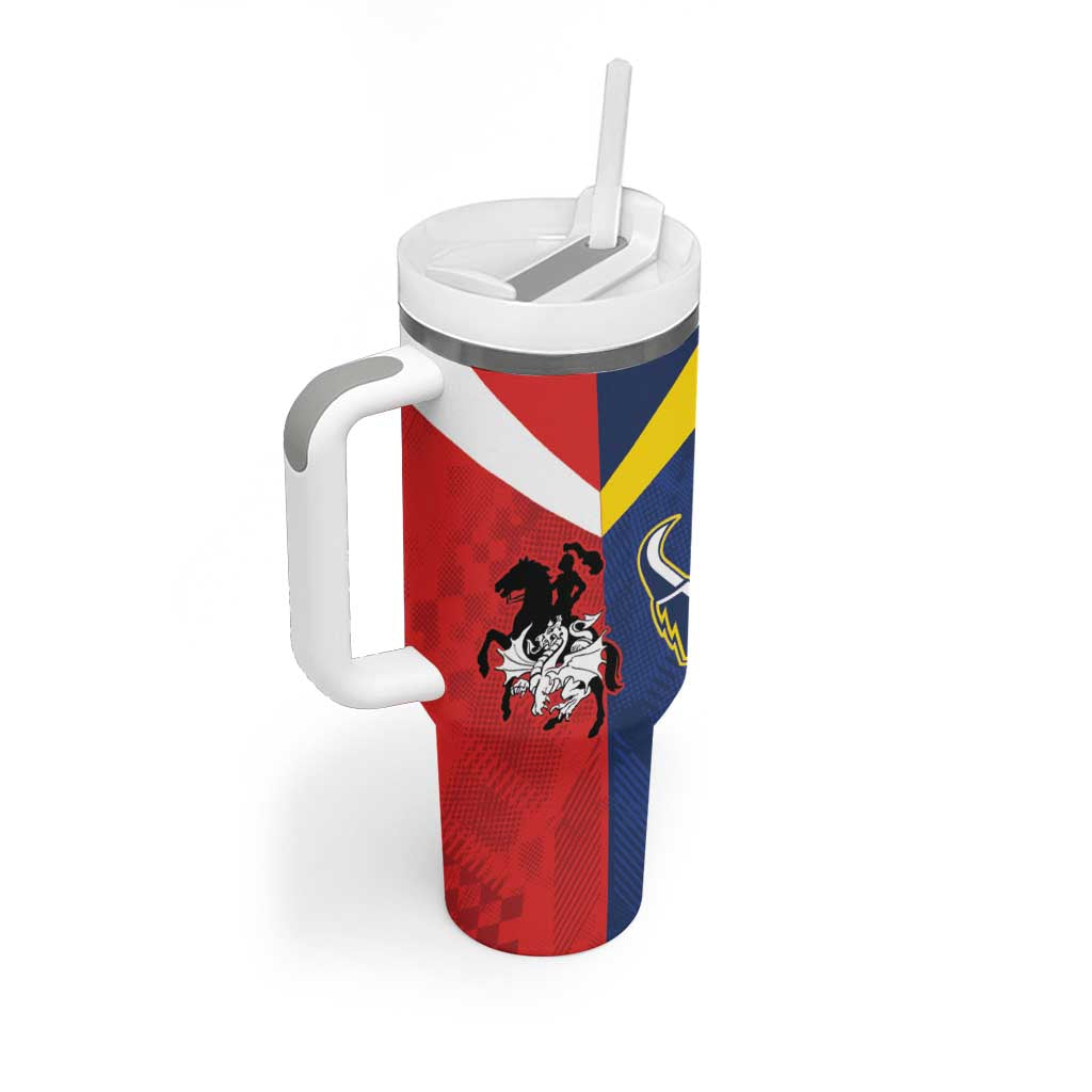 Custom Dragons-Cowboys Combine Storm-Warriors Tumbler With Handle Sport Style Version 02