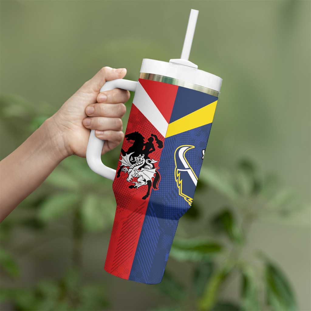 Custom Dragons-Cowboys Combine Storm-Warriors Tumbler With Handle Sport Style Version 02