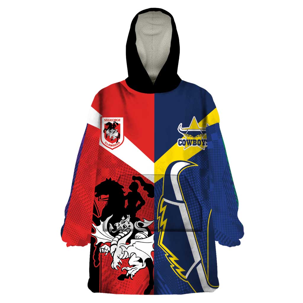 Custom Dragons-Cowboys Combine Storm-Warriors Wearable Blanket Hoodie Sport Style Version 02