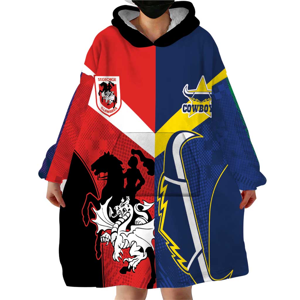 Custom Dragons-Cowboys Combine Storm-Warriors Wearable Blanket Hoodie Sport Style Version 02