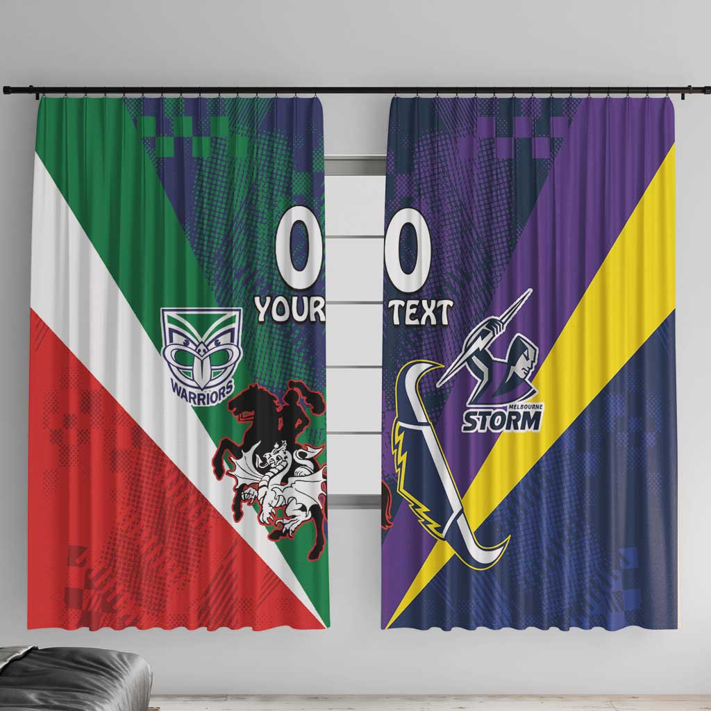 Custom Dragons-Cowboys Combine Storm-Warriors Window Curtain Sport Style Version 02