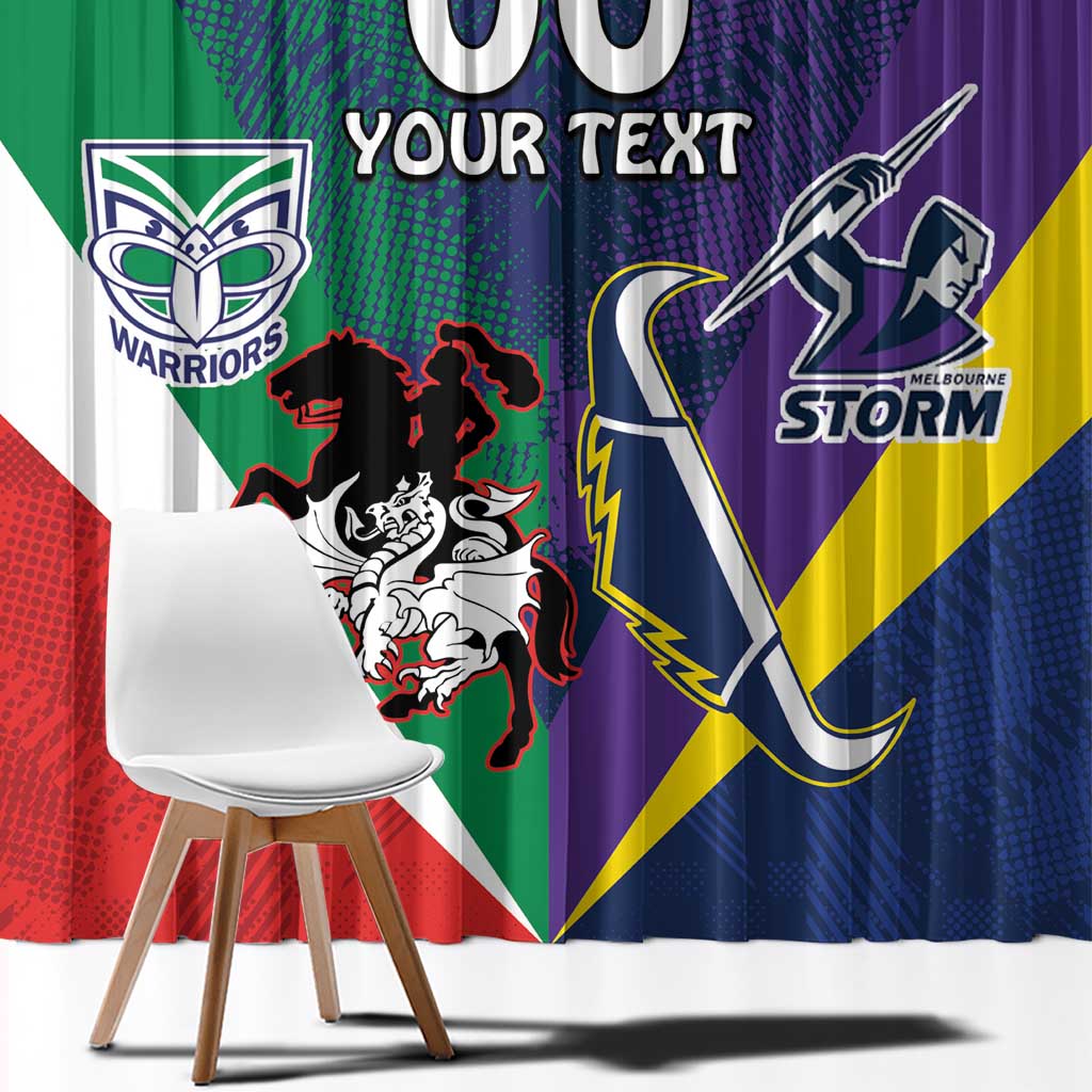 Custom Dragons-Cowboys Combine Storm-Warriors Window Curtain Sport Style Version 02