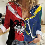 Custom Dragons-Cowboys Combine Storm-Warriors Women Casual Shirt Sport Style Version 02