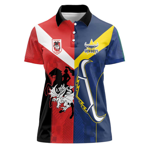 Custom Dragons-Cowboys Combine Storm-Warriors Women Polo Shirt Sport Style Version 02