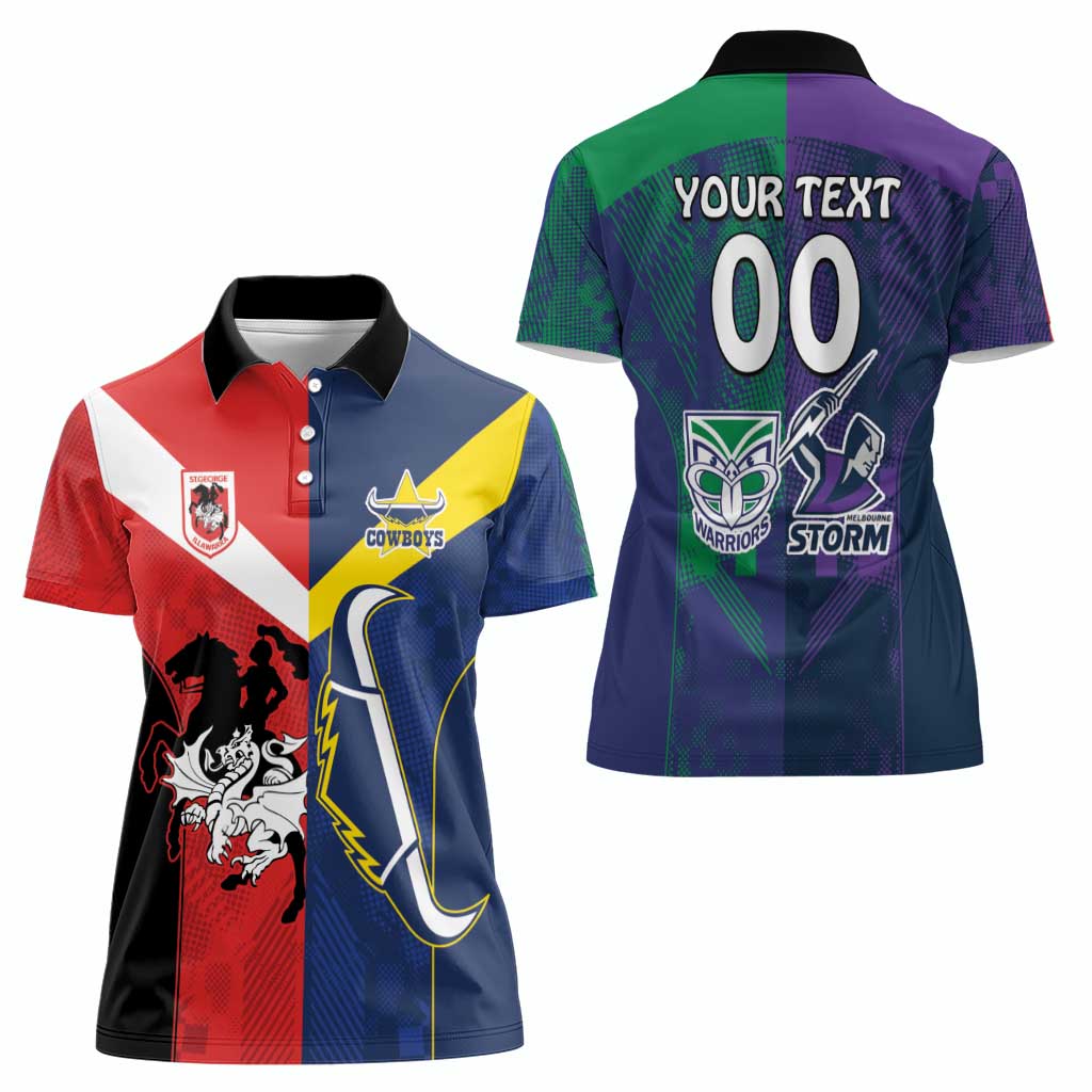 Custom Dragons-Cowboys Combine Storm-Warriors Women Polo Shirt Sport Style Version 02
