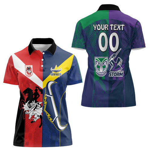 Custom Dragons-Cowboys Combine Storm-Warriors Women Polo Shirt Sport Style Version 02