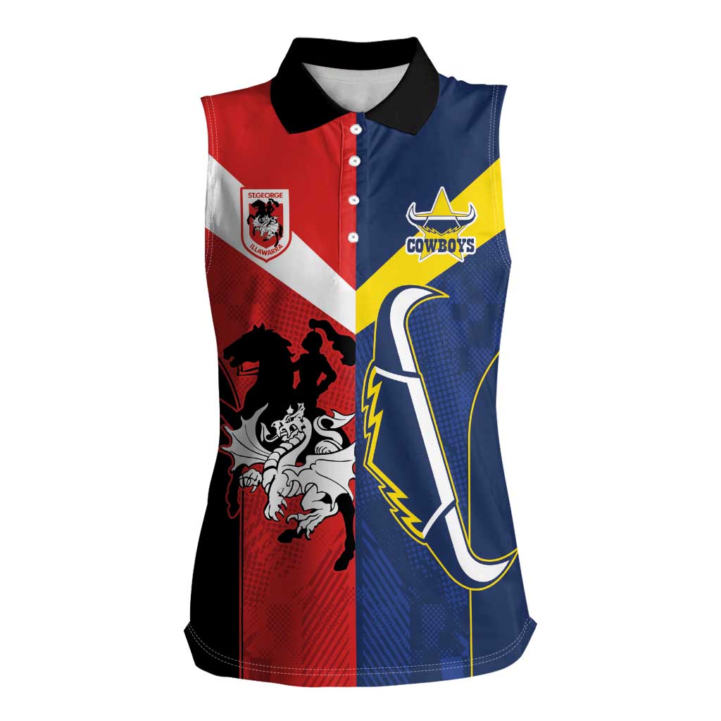 Custom Dragons-Cowboys Combine Storm-Warriors Women Sleeveless Polo Shirt Sport Style Version 02