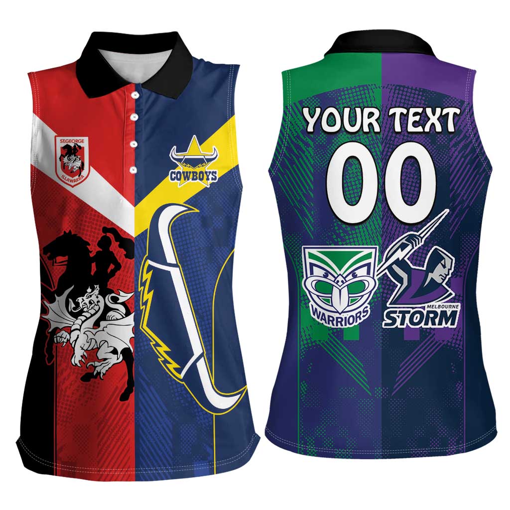 Custom Dragons-Cowboys Combine Storm-Warriors Women Sleeveless Polo Shirt Sport Style Version 02