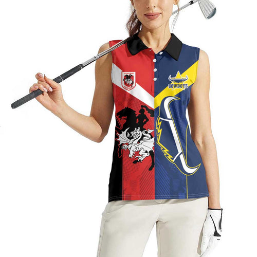 Custom Dragons-Cowboys Combine Storm-Warriors Women Sleeveless Polo Shirt Sport Style Version 02