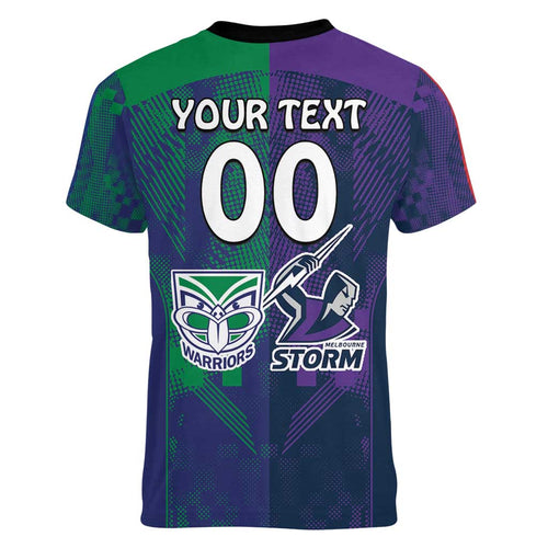 Custom Dragons-Cowboys Combine Storm-Warriors Women V-Neck T-Shirt Sport Style Version 02