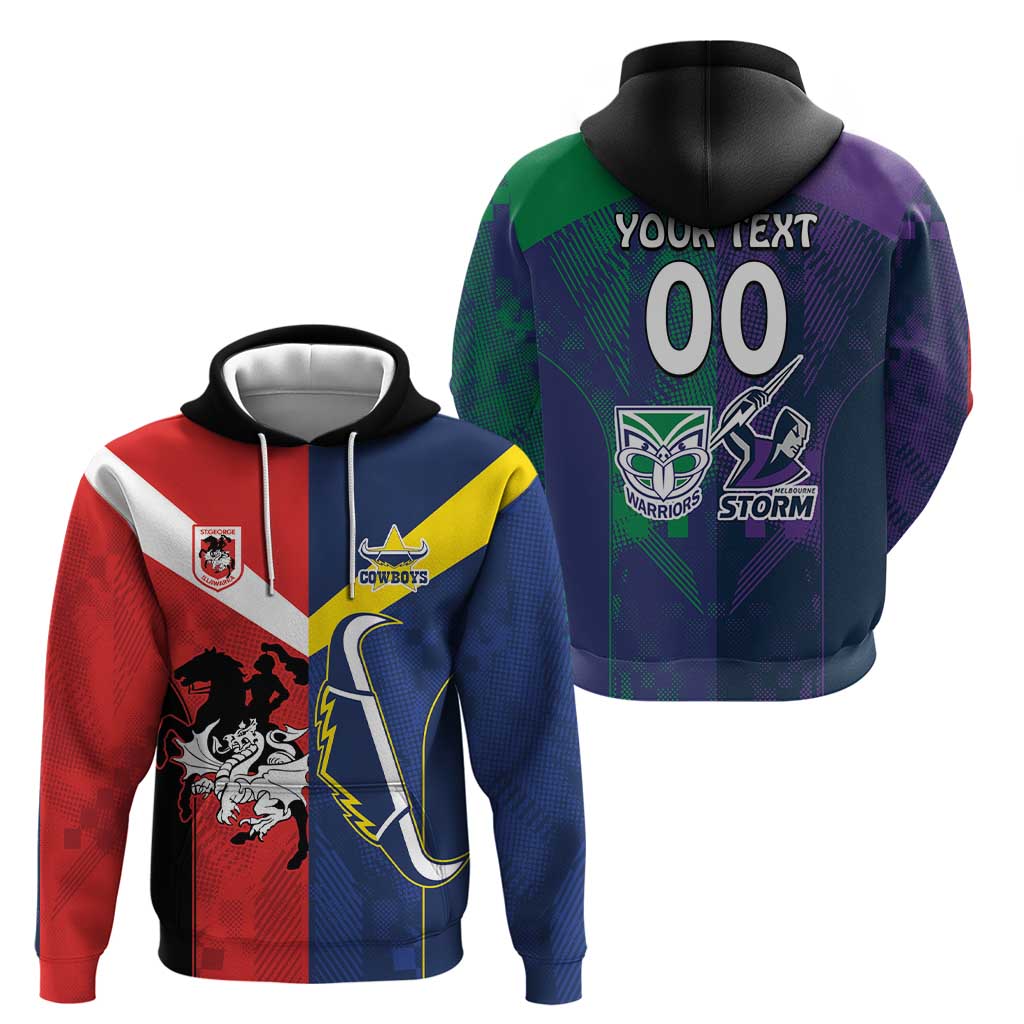 Custom Dragons-Cowboys Combine Storm-Warriors Zip Hoodie Sport Style Version 02